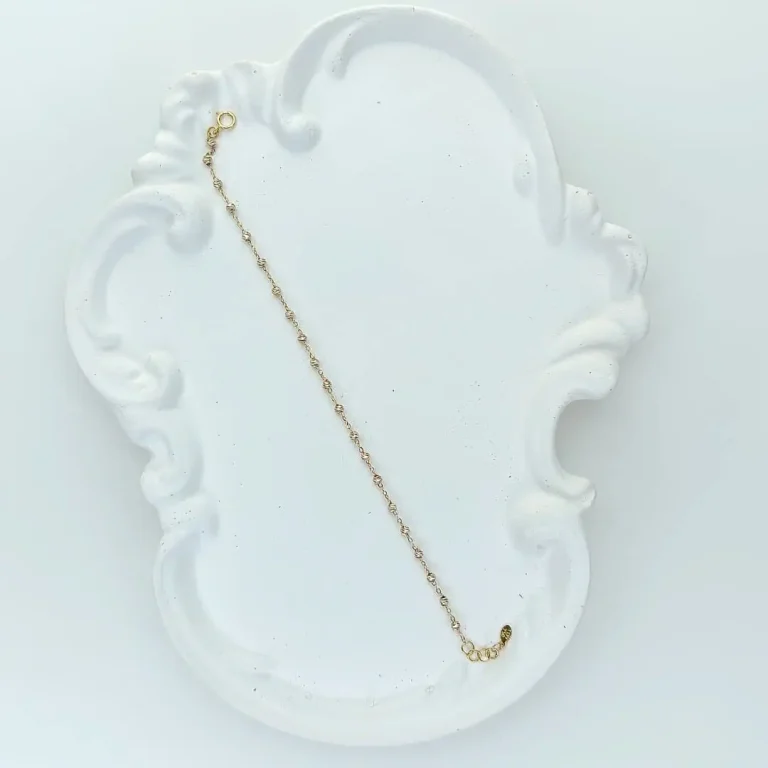 دستبند طلای ۱۸ عیار - طرح البرنادو گوی‌دار کد 7