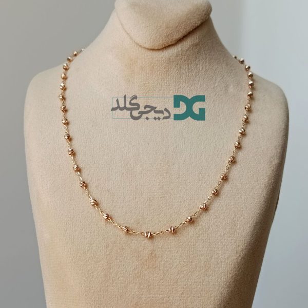 زنجیر طلای ۱۸ عیار - طرح البرنادو گوی‌دار