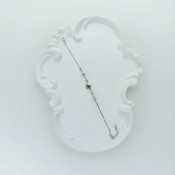 دستبند نقره جواهری طرح تک تاج