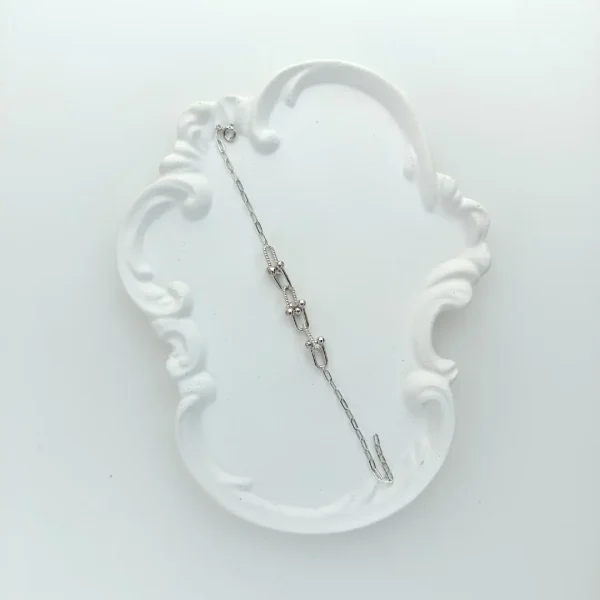 دستبند نقره زنانه طرح دار مدل تیفانی سه زوج