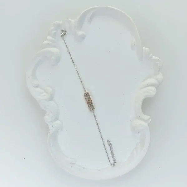 دستبند نقره زنانه طرح دار مدل اینفینیتی