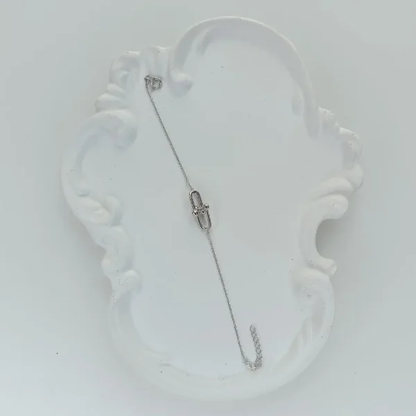 دستبند نقره زنانه طرح دار مدل تیفانی تک ریز