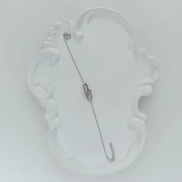 دستبند نقره زنانه طرح دار مدل تیفانی تک ریز