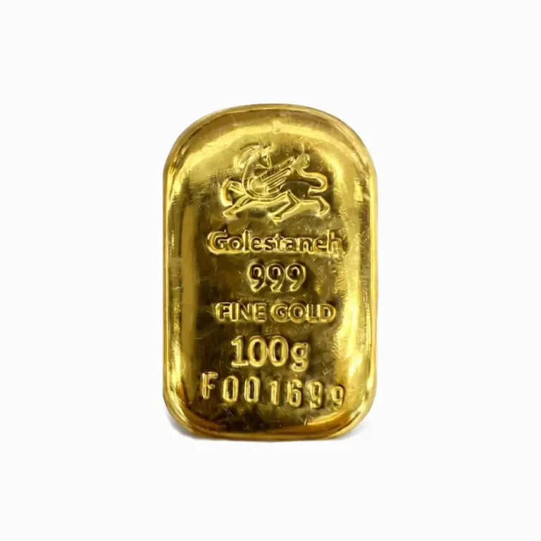 شمش طلای 24 عیار گلستانه 100 گرم