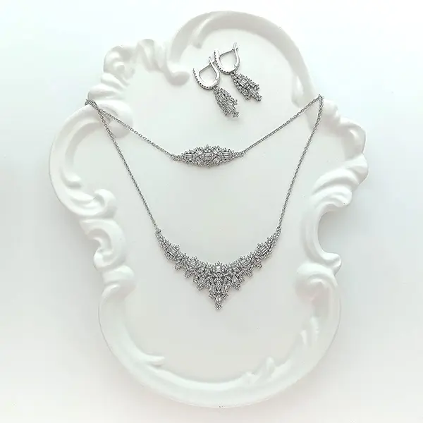 ست نقره زنانه مدل آزاده