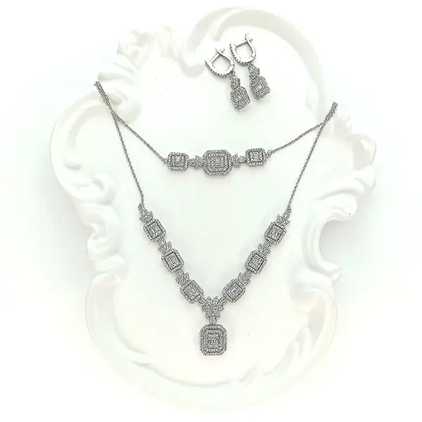 ست نقره زنانه مدل آنیز