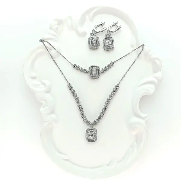 ست نقره زنانه مدل آینا