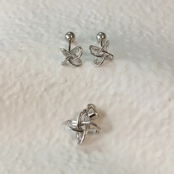 نیم ست نقره نگین دار مدل دنا