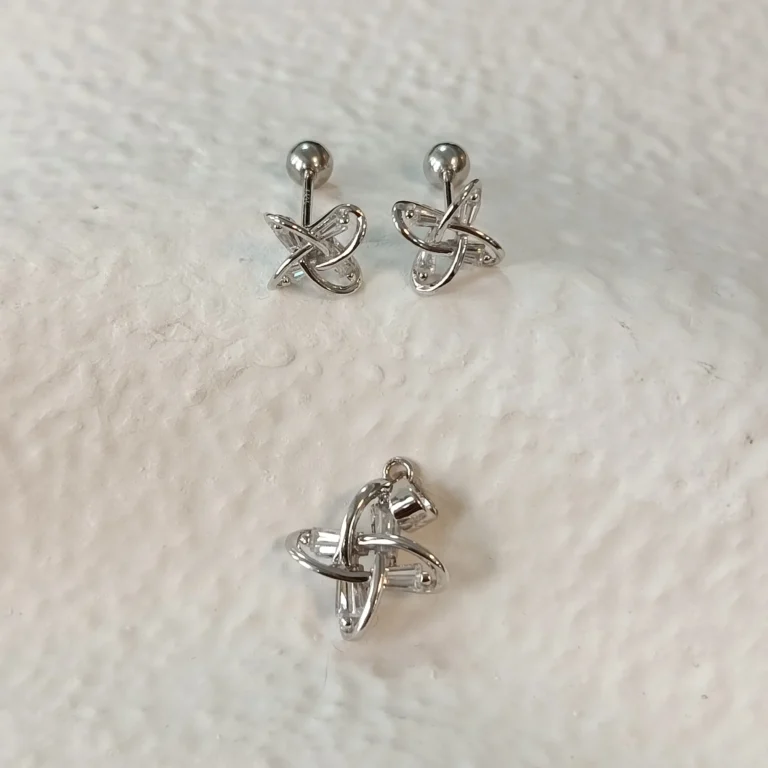 نیم ست نقره نگین دار مدل دنا